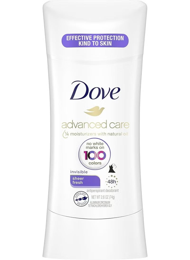 مزيل عرق مضاد للتعرق من أدفانسد كير، برائحة منعشة وشفافة، 74 غرام